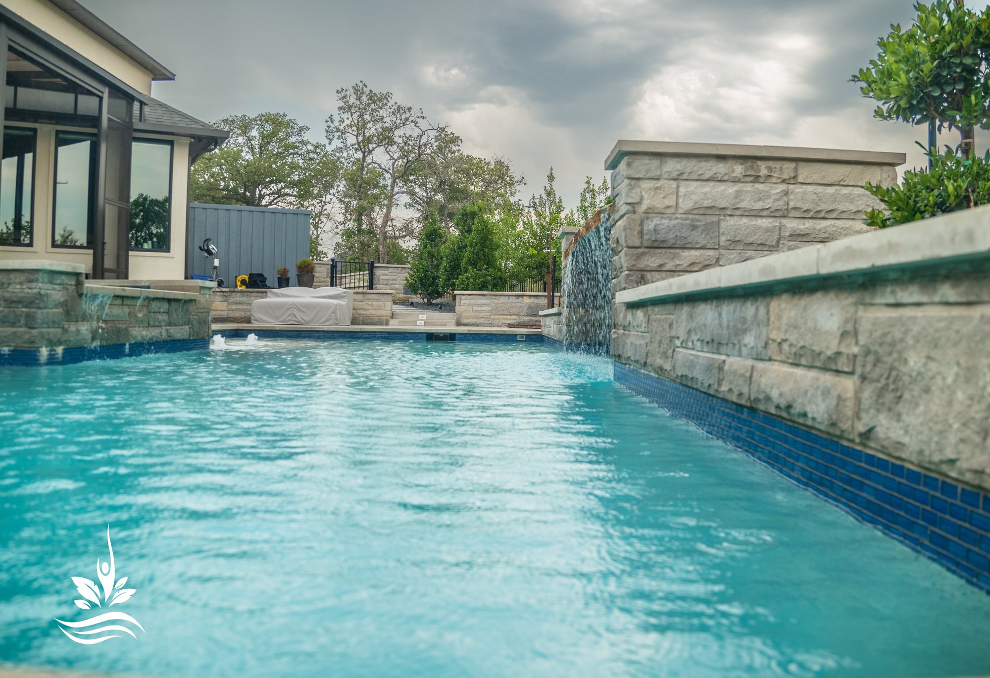 Hand trimmed artisan swimming pool
